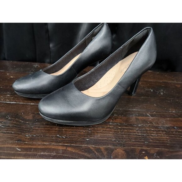 NEW Clarks Adriel Viola Women's Ortholite High Heel Platform Pumps/Sz. 6.5M - Picture 1 of 7